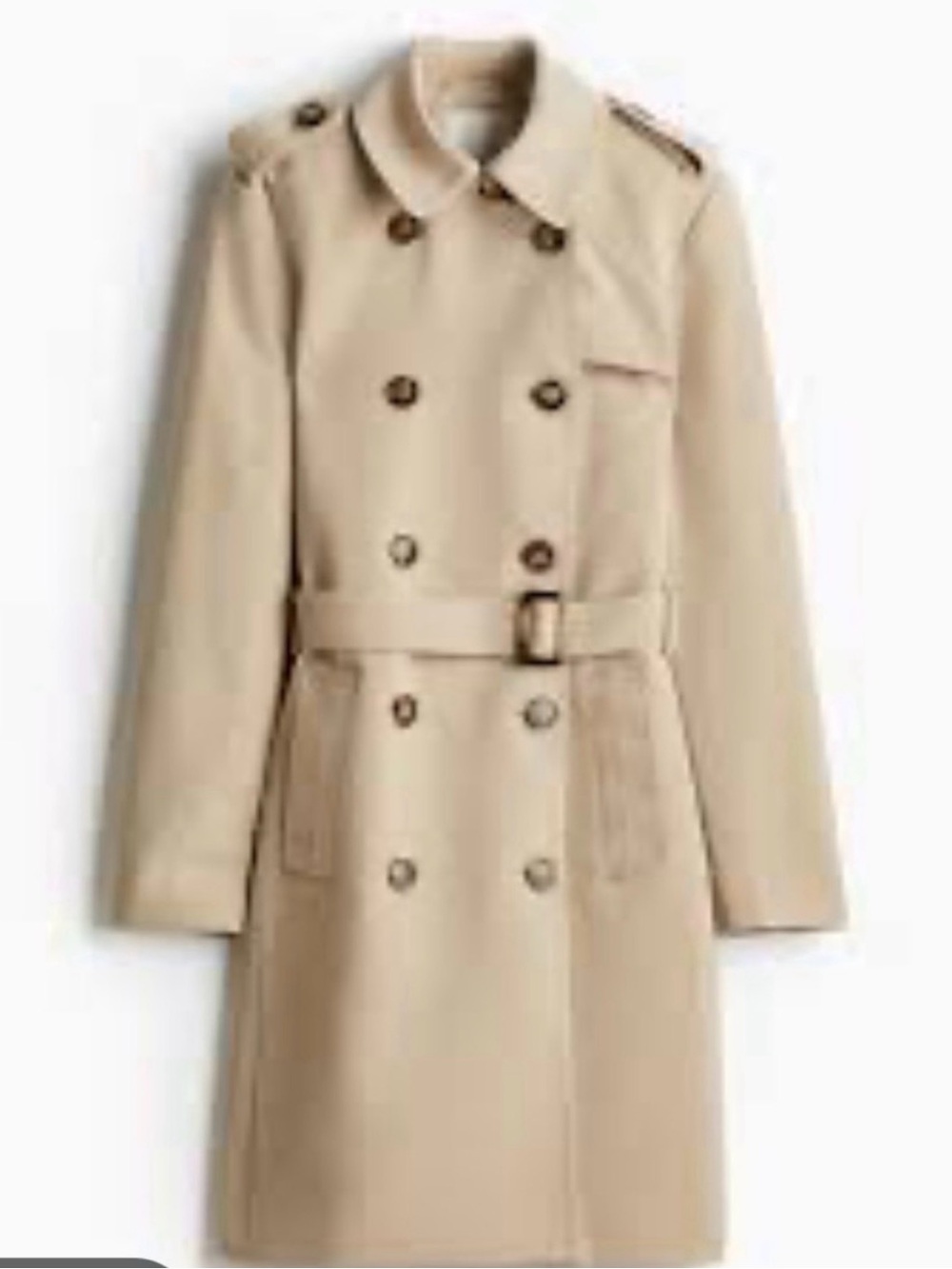 H&M Tan Double Breasted Belted Trench Coat | L - Picture 2 of 10